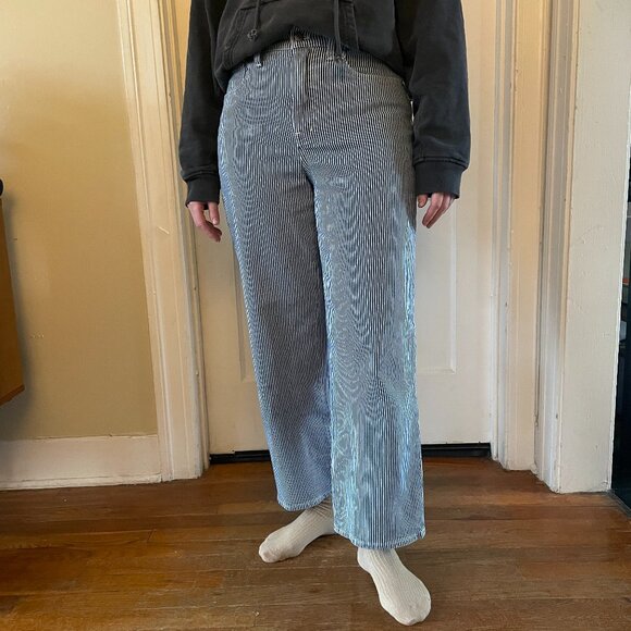 Madewell Denim - Madewell The Perfect Vintage Wide Leg Crop Jeans - Indigo Railroad- 27